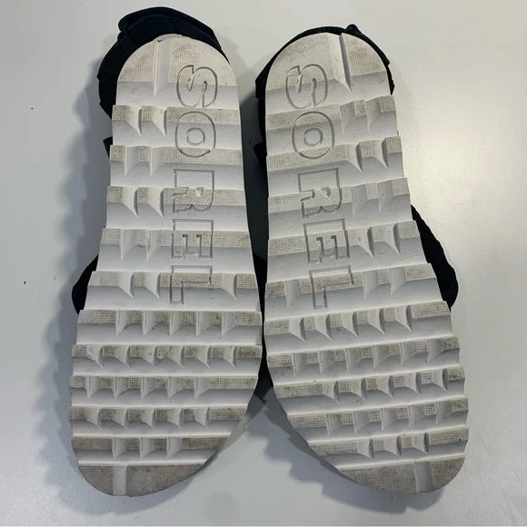 Sorel Women's Roaming Decon Sandals Black Flat Leather Fabric Criss Cross 8M - Picture 9 of 14